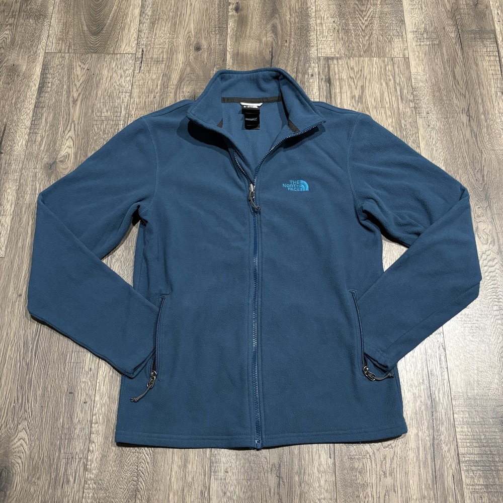 The North Face Jacket Mens Small Blue Fleece Full Zip Lightweight Hiking CF2Q